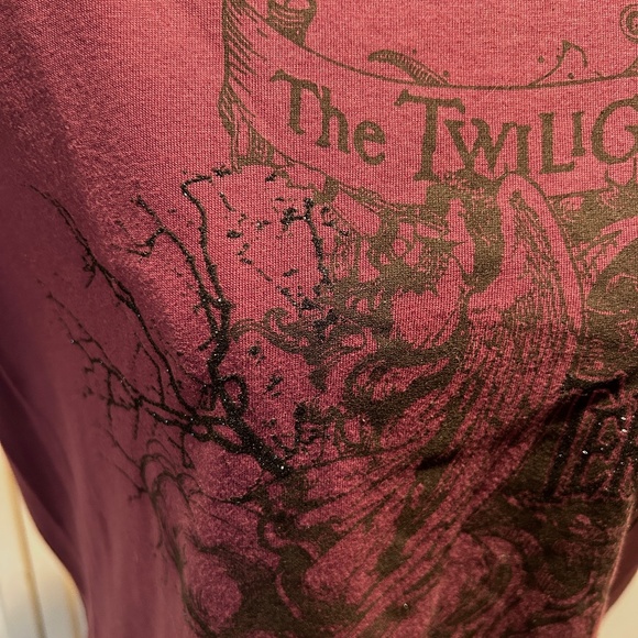 Disney Tower of Terror Twilight Zone T Shirt SZ XL Jr Purple & Black Glitter NWT - Picture 3 of 12